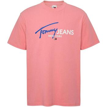 textil Hombre Camisetas manga corta Tommy Jeans TJM REG SPRAY POP COLOR TEE EXT Rosa