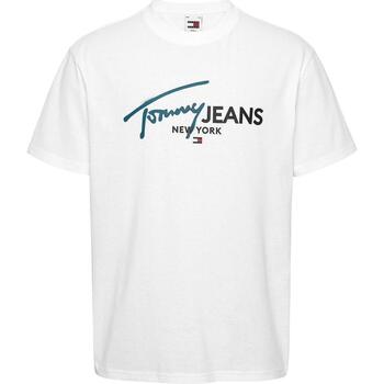 textil Hombre Camisetas manga corta Tommy Jeans TJM REG SPRAY POP COLOR TEE EXT Blanco