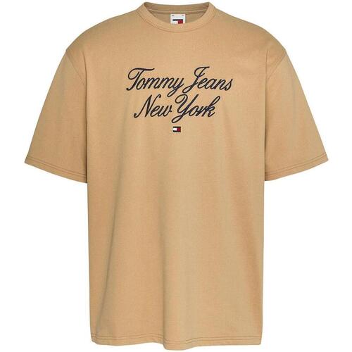 textil Hombre Camisetas manga corta Tommy Jeans TJM OVZ LUXE SERIF TJ NY Marrón