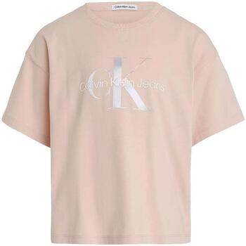 textil Niña Camisetas manga corta Calvin Klein Jeans IG0IG02434 TF6 Rosa