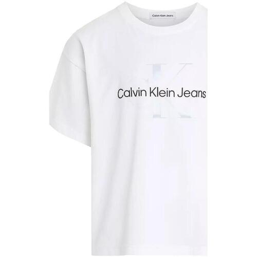 textil Niña Camisetas manga corta Calvin Klein Jeans IG0IG02434 YAF Blanco