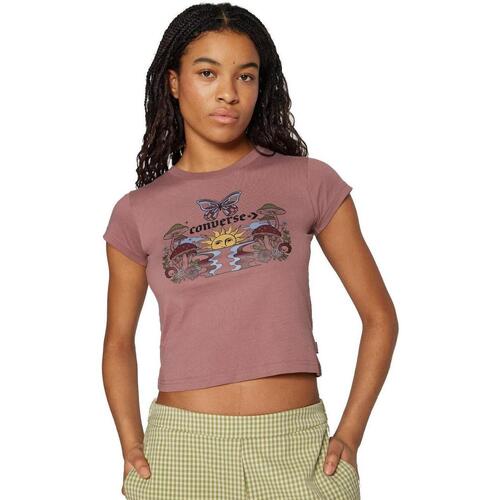 textil Mujer Camisetas manga corta Converse 10026043-A01 Violeta