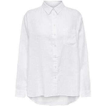 textil Mujer Camisas Only 15259585 TOKYO LINEN SHIRT-BRIGHT WHITE Blanco