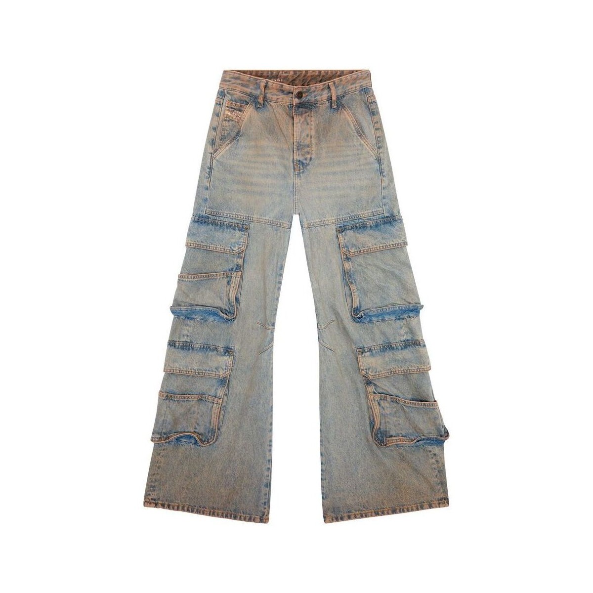 textil Mujer Pantalones Diesel 13317 0KIAI - D-SIRE-CARGO-D-70W Azul