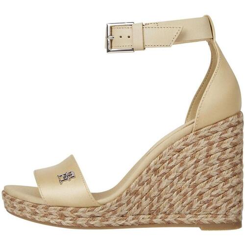 Zapatos Mujer Sandalias Tommy Hilfiger COLORFUL HIGH WEDGE SATIN SANDAL Beige