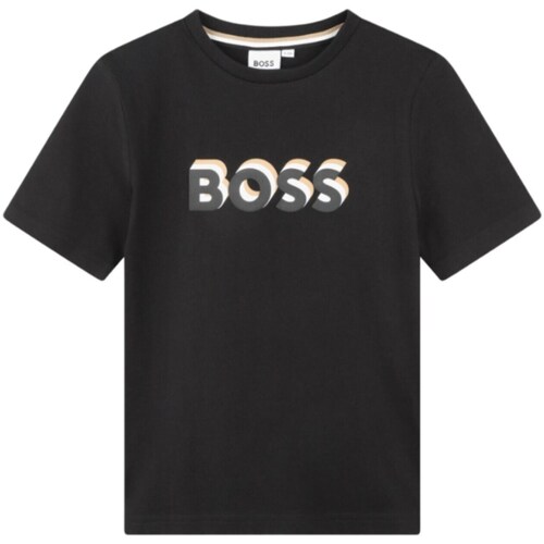 textil Niño Camisetas manga larga BOSS J50723 Negro