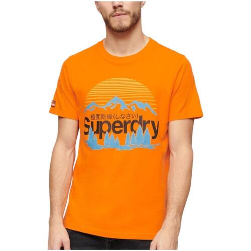 textil Hombre Camisetas manga corta Superdry M1011911A Naranja