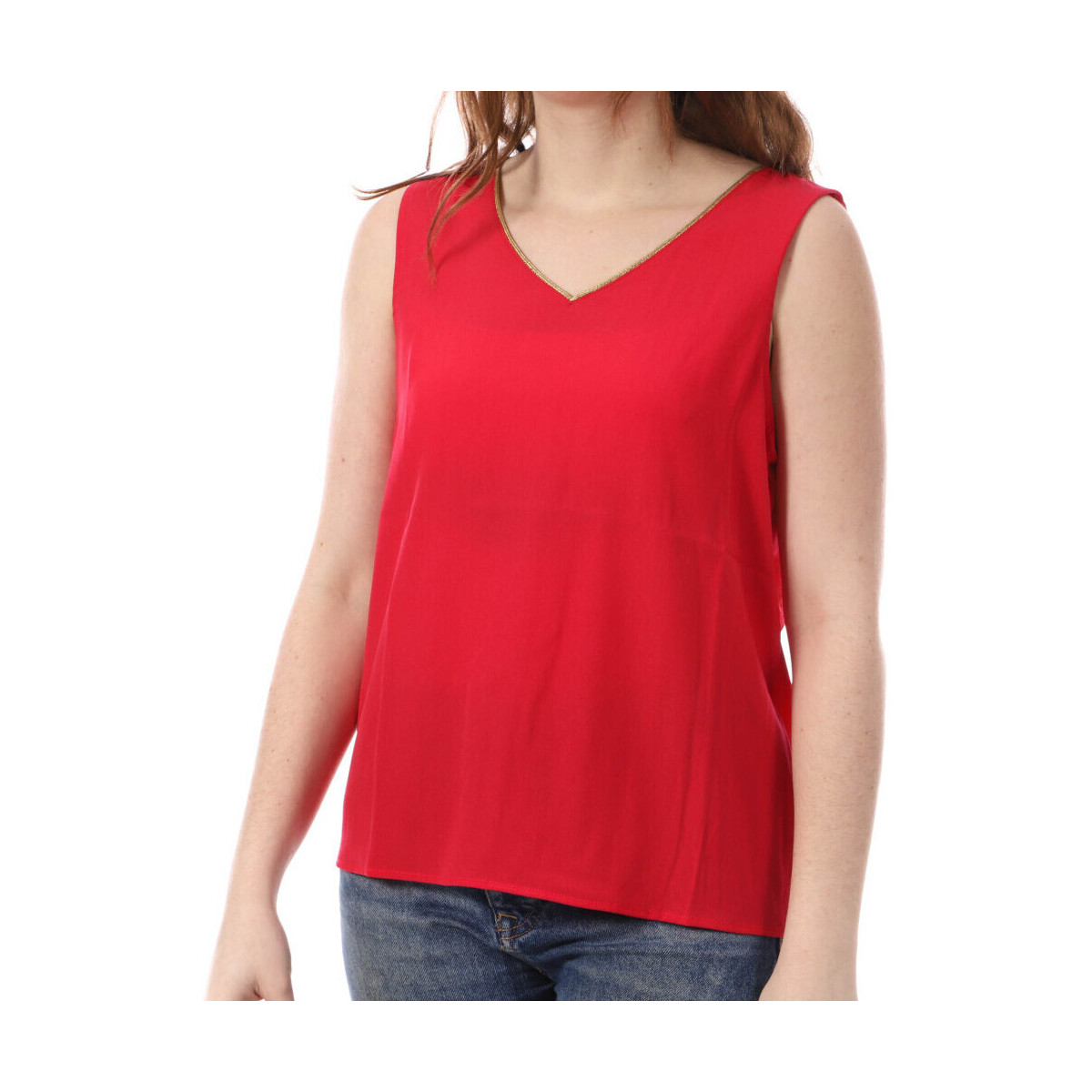 textil Mujer Camisetas sin mangas Only  Rojo