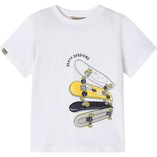textil Niño Tops y Camisetas Mayoral Camiseta m/c skate Blanco