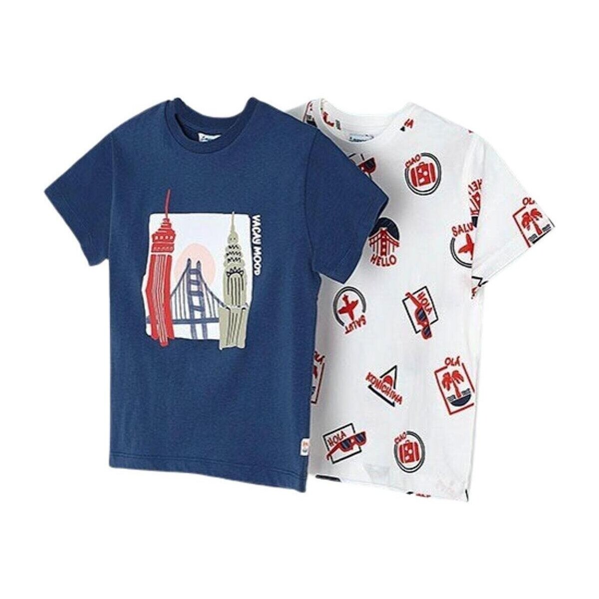 textil Niño Tops y Camisetas Mayoral Set camisetas m/c estampada Indigo Multicolor