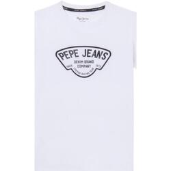 textil Niño Camisetas manga corta Pepe jeans PB503848 800 Blanco