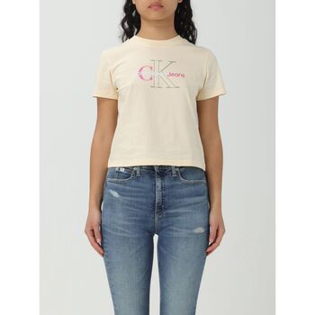 textil Mujer Tops y Camisetas Calvin Klein Jeans J20J222639 ZCY Beige