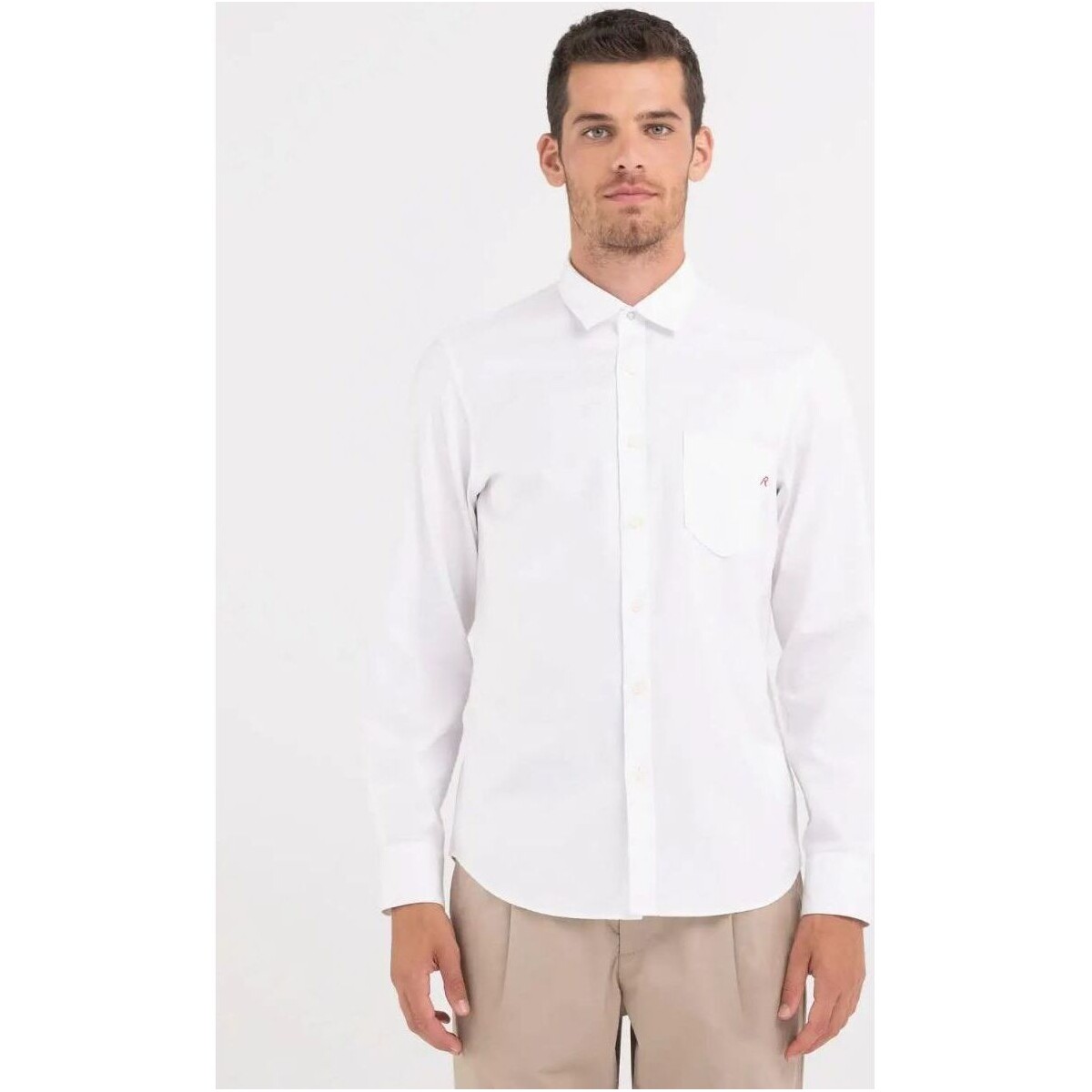 textil Hombre Camisas manga larga Replay M4106.84922G-001 Blanco