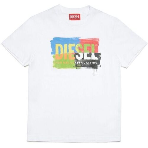textil Niños Tops y Camisetas Diesel J01776-00YI9 - TKAND-K100 WHITE Blanco