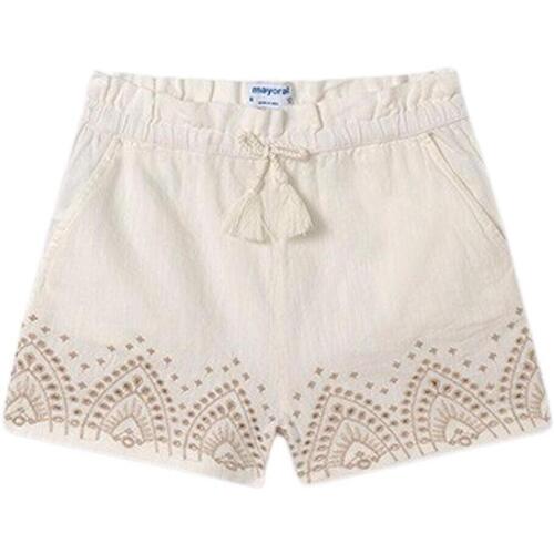 textil Niña Shorts / Bermudas Mayoral Pantalon corto bordado Beige
