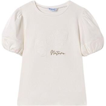 textil Niña Tops y Camisetas Mayoral Camiseta m/c aplique Blanco