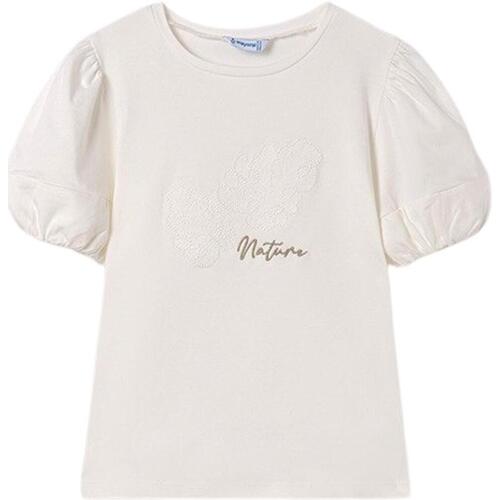 textil Niña Tops y Camisetas Mayoral Camiseta m/c aplique Blanco