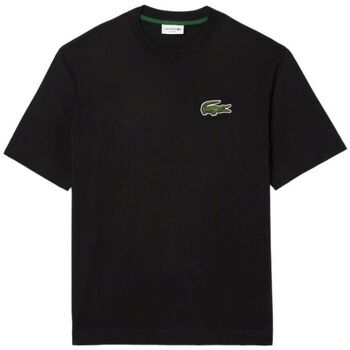 textil Hombre Camisetas manga corta Lacoste Camiseta Loose Fit Large Crocodile Hombre Black Negro