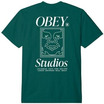 Obey Camiseta Studios Icon Hombre Adventure Green Verde