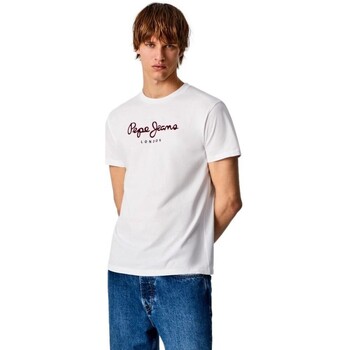 textil Hombre Camisetas manga corta Pepe jeans CAMISETA CASUAL HOMBRE EGGO   PM508208 Blanco