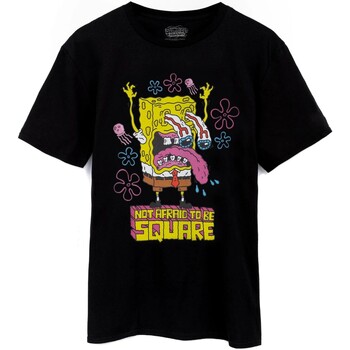 textil Hombre Camisetas manga larga Spongebob Squarepants Not Afraid to Be Square Negro