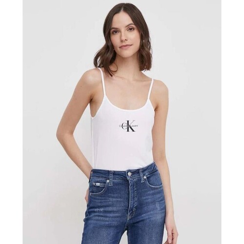 textil Mujer Tops y Camisetas Calvin Klein Jeans J20J223105YAF Blanco