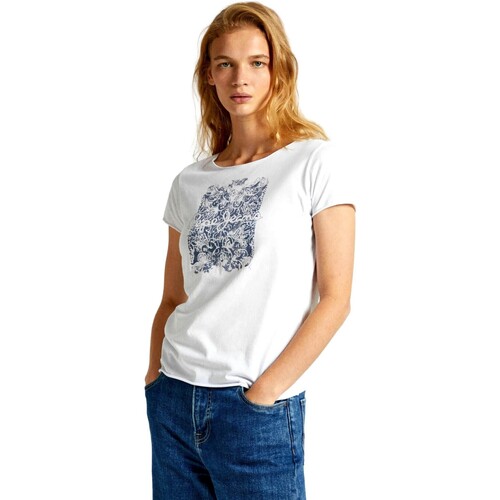 textil Mujer Camisetas manga corta Pepe jeans CAMISETA MUJER JURY   PL505829 Blanco