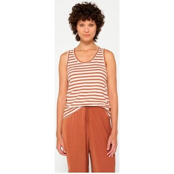 textil Mujer Camisetas manga corta 10 Days Tanktop Stripes Brown Ecru Multicolor