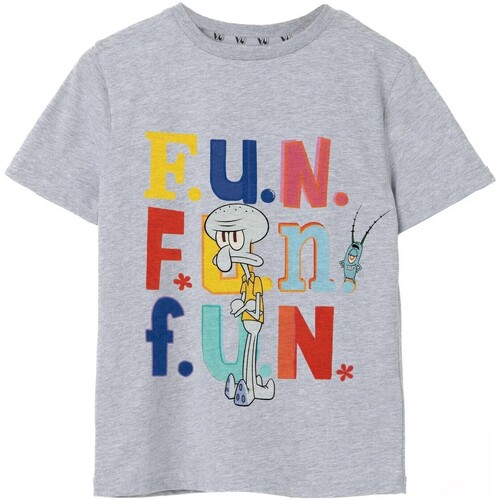 textil Niño Camisetas manga larga Spongebob Squarepants Fun Gris
