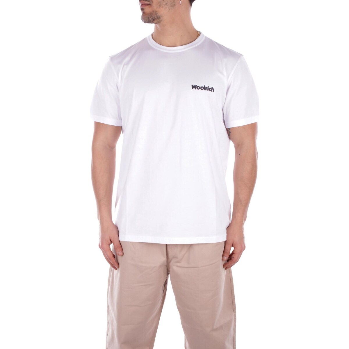 textil Hombre Camisetas manga corta Woolrich CFWOTE0120MRUT2926UT2926 Blanco
