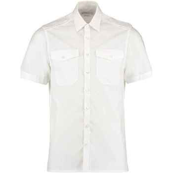 textil Hombre Camisas manga corta Kustom Kit K133 Blanco