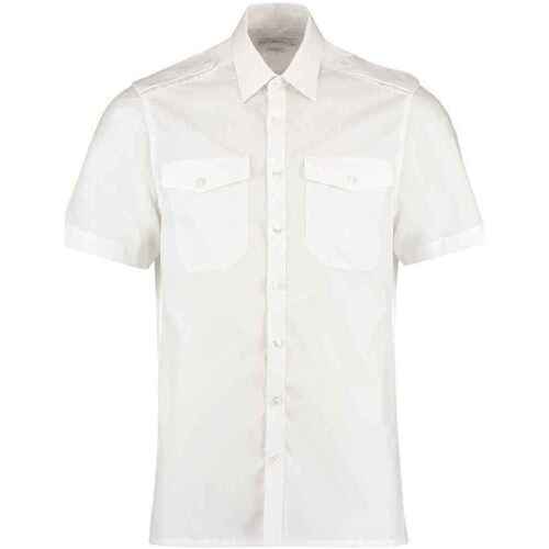textil Hombre Camisas manga corta Kustom Kit K133 Blanco