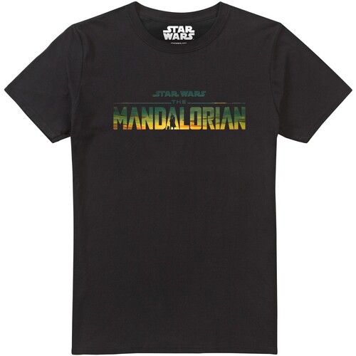 textil Hombre Camisetas manga larga Star Wars: The Mandalorian TV2843 Negro