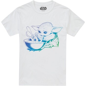 textil Hombre Camisetas manga larga Star Wars Mandalorian TV2845 Blanco