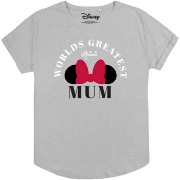 textil Mujer Camisetas manga larga Disney Worlds Greastest Mum Gris