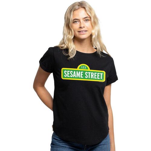 textil Mujer Camisetas manga larga Sesame Street TV2980 Negro