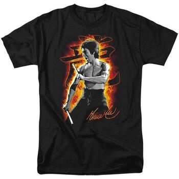 textil Hombre Camisetas manga larga Bruce Lee Attack Negro