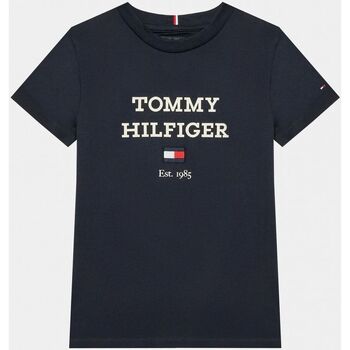 textil Niños Tops y Camisetas Tommy Hilfiger KB0KB08671 - TH LOGO-DW5 DESERT SKY Azul