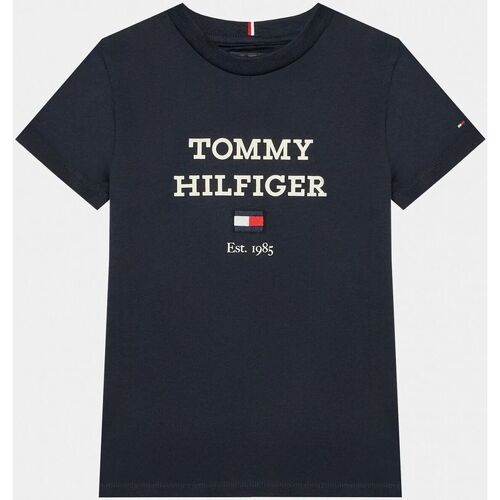 textil Niños Tops y Camisetas Tommy Hilfiger KB0KB08671 - TH LOGO-DW5 DESERT SKY Azul