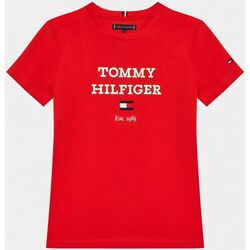 textil Niños Tops y Camisetas Tommy Hilfiger KB0KB08671 - TH LOGO-XND FIERCE RED Rojo