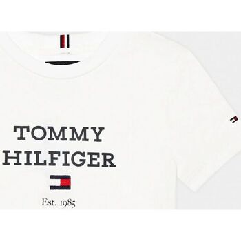 textil Niños Tops y Camisetas Tommy Hilfiger KB0KB08671 - TH LOGO-YBR WHITE Blanco