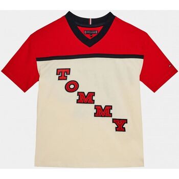 Tommy Hilfiger KB0KB08676 VARSITY TEE-0KS RED/WHITE Rojo