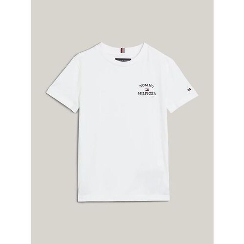 textil Niños Tops y Camisetas Tommy Hilfiger KB0KB08807 - LOGO TEE-YBR WHITE Blanco