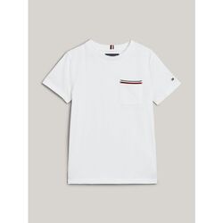 textil Niños Tops y Camisetas Tommy Hilfiger KB0KB08817 POCKET TEE-YBR WHITE Blanco