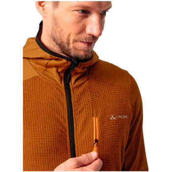 Vaude Men's Monviso Hooded Grid Fleece Jacket Amarillo