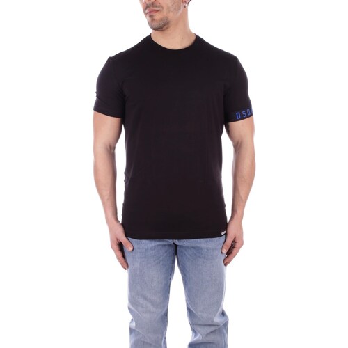 textil Hombre Camisetas manga corta Dsquared D9M3S4870 Negro