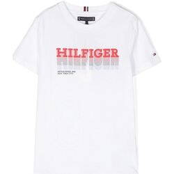textil Niños Tops y Camisetas Tommy Hilfiger KB0KB08812 - FADE TEE-YBR WHITE Blanco