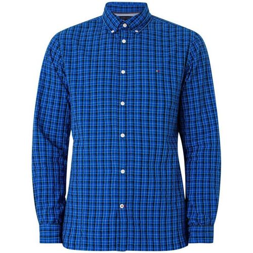 textil Hombre Camisas manga larga Tommy Hilfiger MW0MW33771 FLEX SMALL CHECK-OMS DESERT SKY/ULTRA BLUE Azul