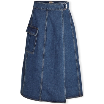 textil Mujer Faldas Vila Norma Skirt - Medium Blue Denim Marrón