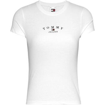 textil Mujer Tops y Camisetas Tommy Jeans TJW SLIM ESSENTIAL LOGO 2 SS Blanco